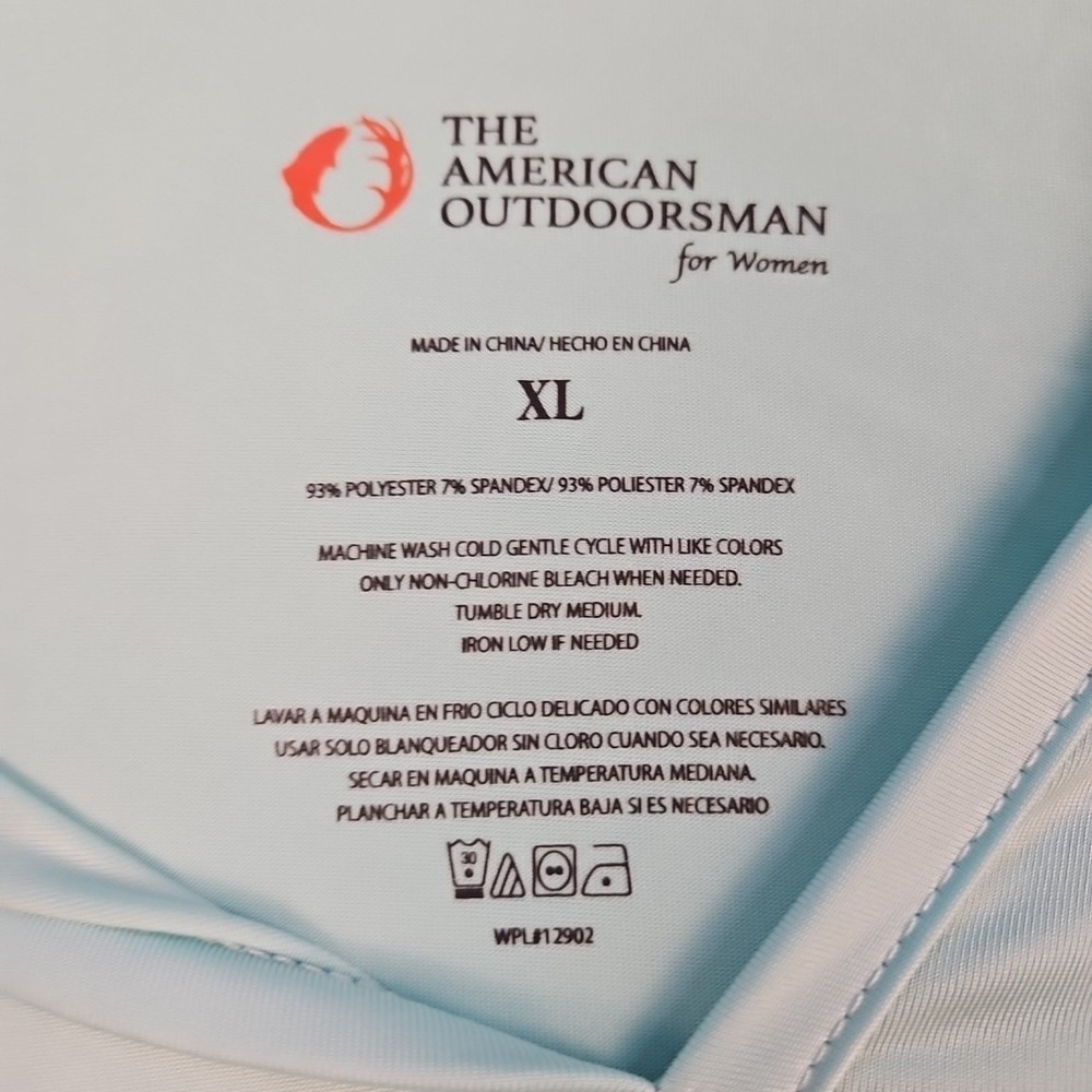 The American Outdoorsman Womens Sz XL Aqua Hoodie Sports Outdoors Hiking Stretch - Picture 3 of 9